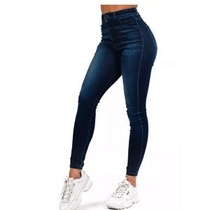 Traditional High Waisted Fitjeans Deep Indigo NWT